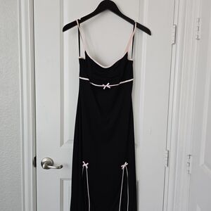 Black Dress with Pink Accents